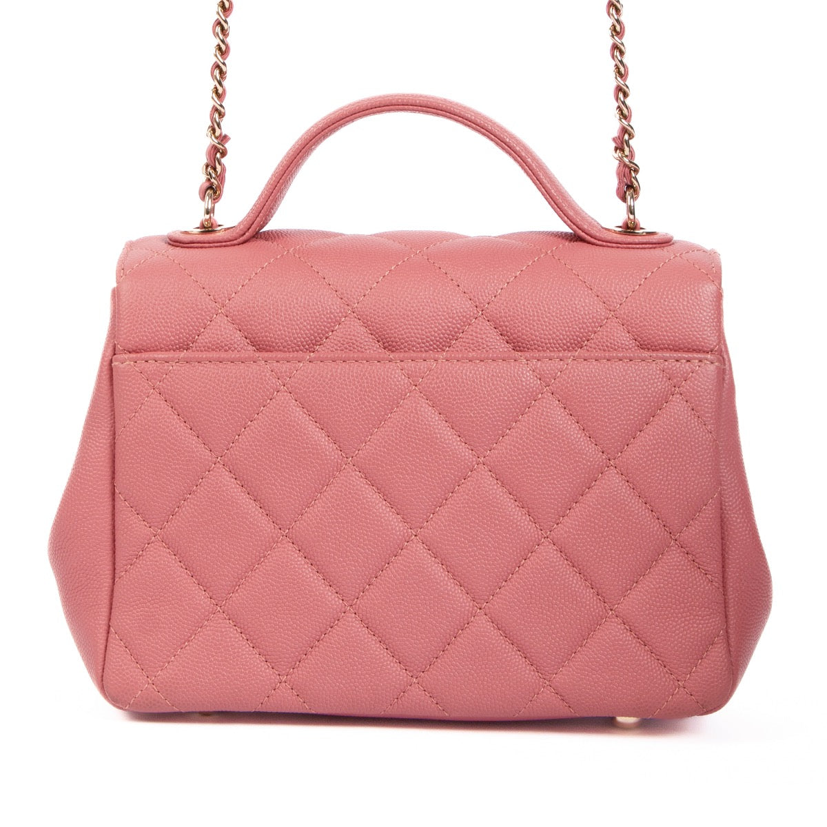 Shop safe online at Labellov in Antwerp, Brussels and Knokke this 100% authentic second hand Chanel Pink Quilted Caviar Leather Business Affinity Crossbody