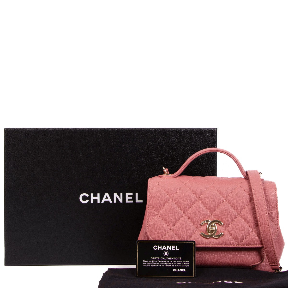 Shop safe online at Labellov in Antwerp, Brussels and Knokke this 100% authentic second hand Chanel Pink Quilted Caviar Leather Business Affinity Crossbody