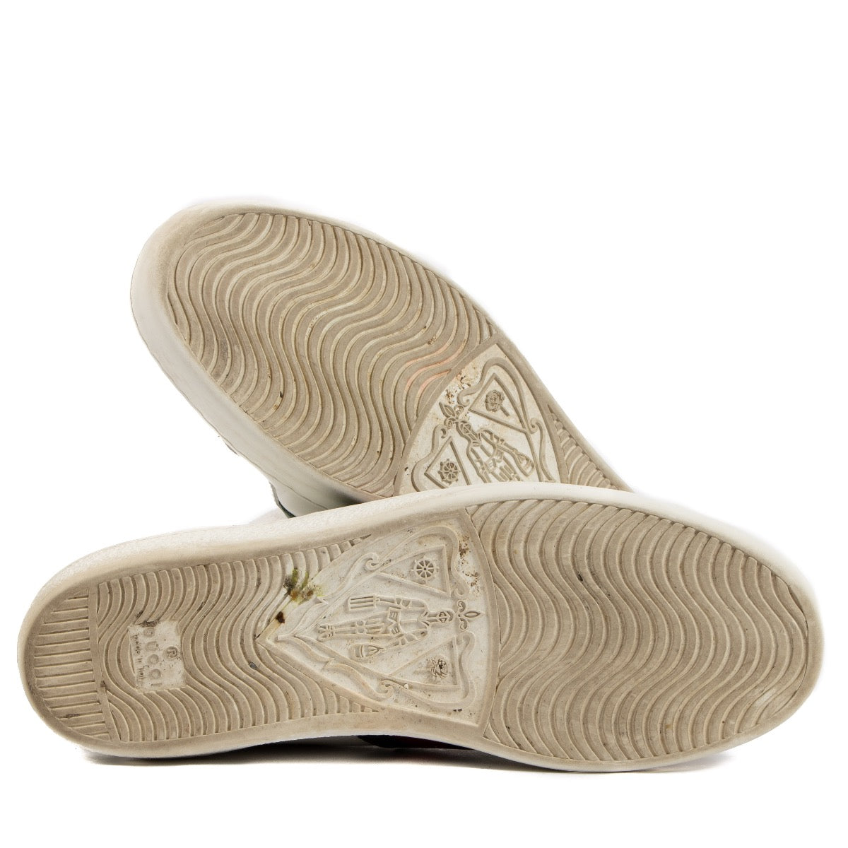 shop 100% authentic second hand Gucci White Ace Embroidered Sneakers - Size 38 1/2 on Labellov.com