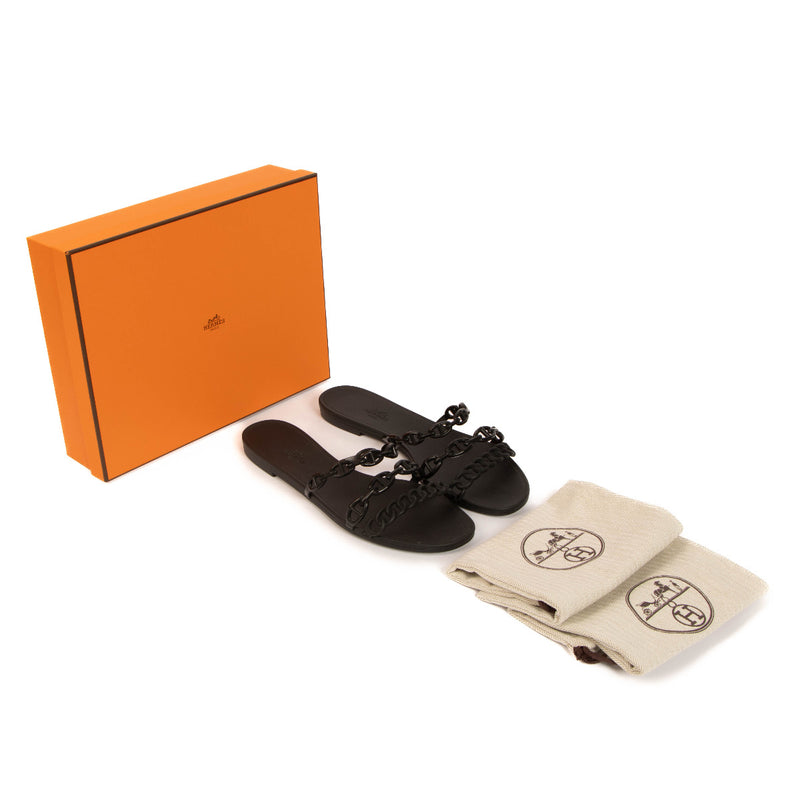 Hermes Rubber Chaine d'Ancre Rivage Sandals - size 40