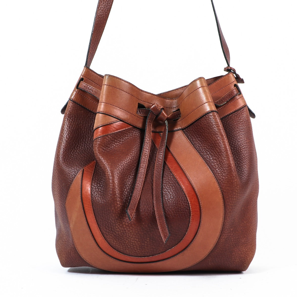 Sac bandoulière vintage en cuir marron Delvaux