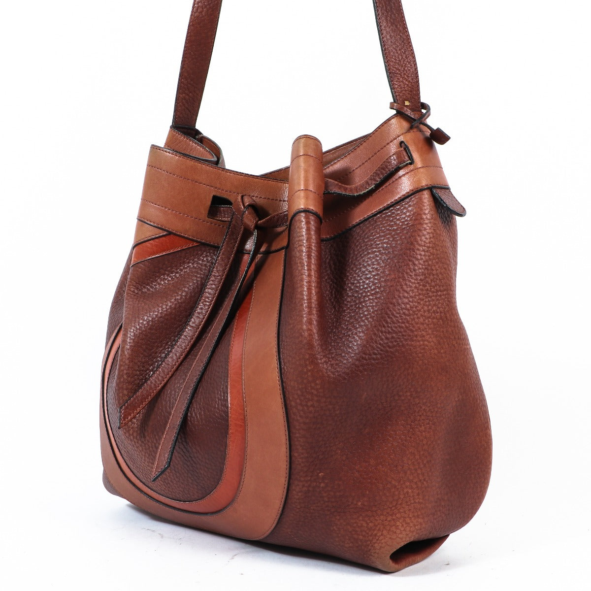 Sac bandoulière vintage en cuir marron Delvaux