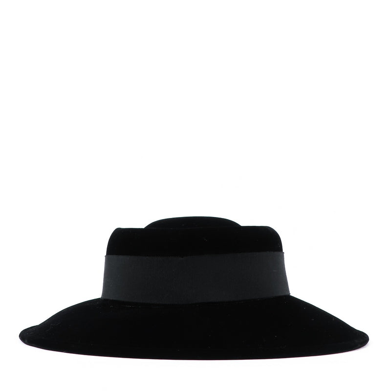 Chanel Vintage Black Velvet Hat