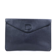 Delvaux Blue Leather Clutch