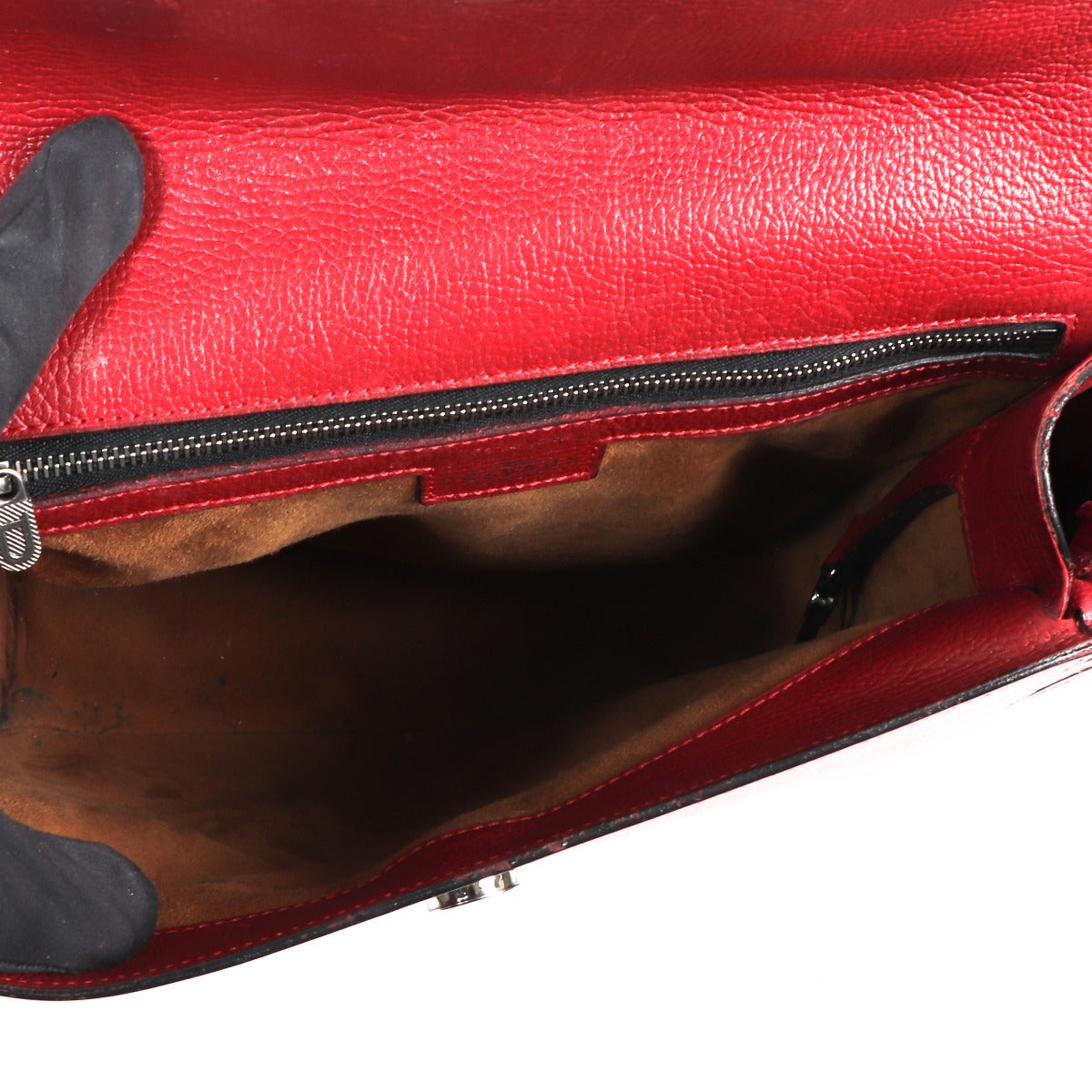 Sac à bandoulière en cuir rouge Delvaux