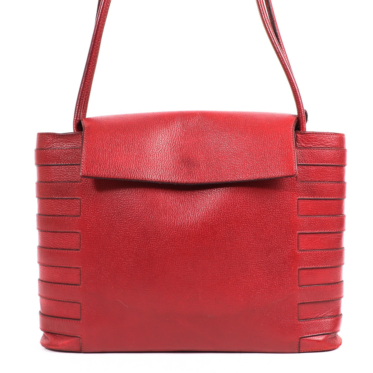 Delvaux Red Leather Shoulder Bag
