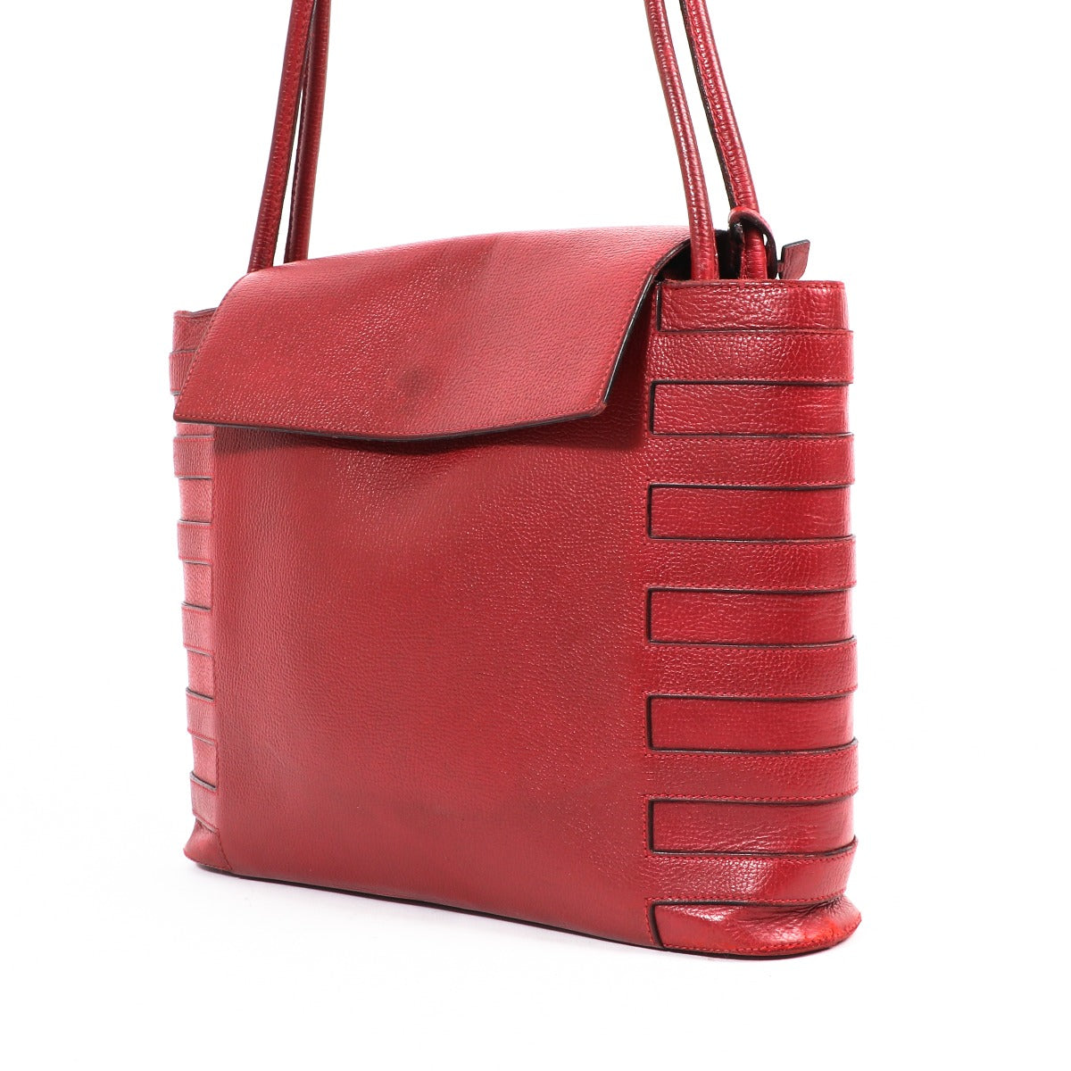 Delvaux Red Leather Shoulder Bag