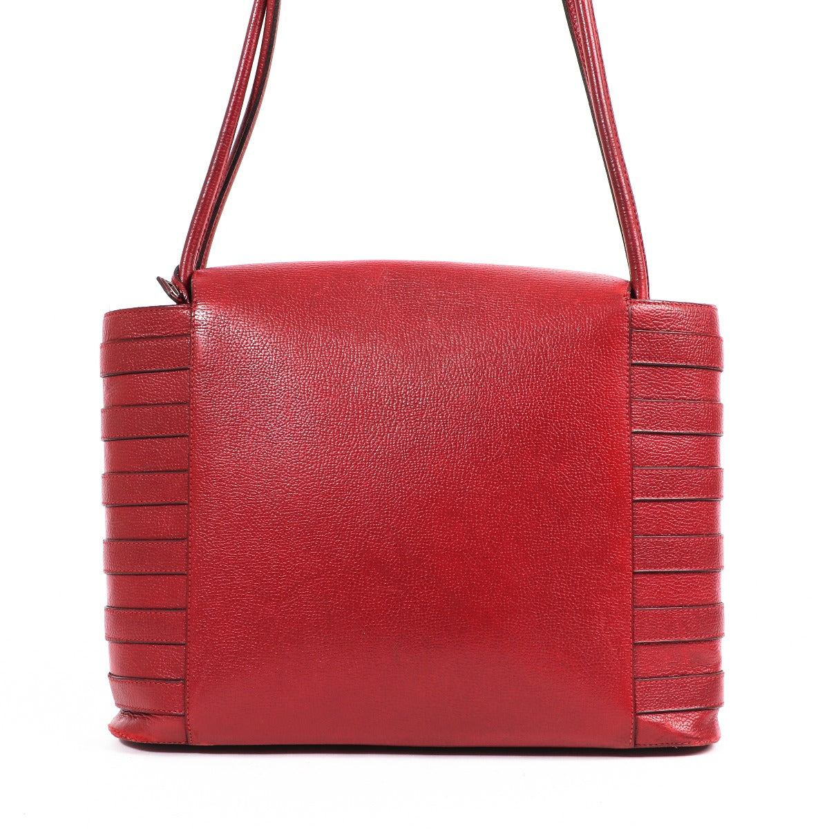 Sac à bandoulière en cuir rouge Delvaux