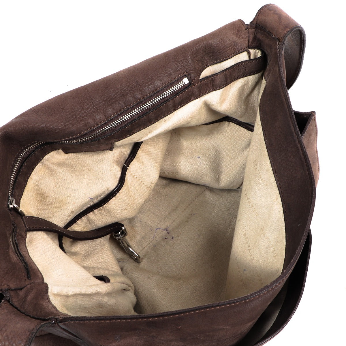 Delvaux Taupe Nubuck Student Messenger Bag