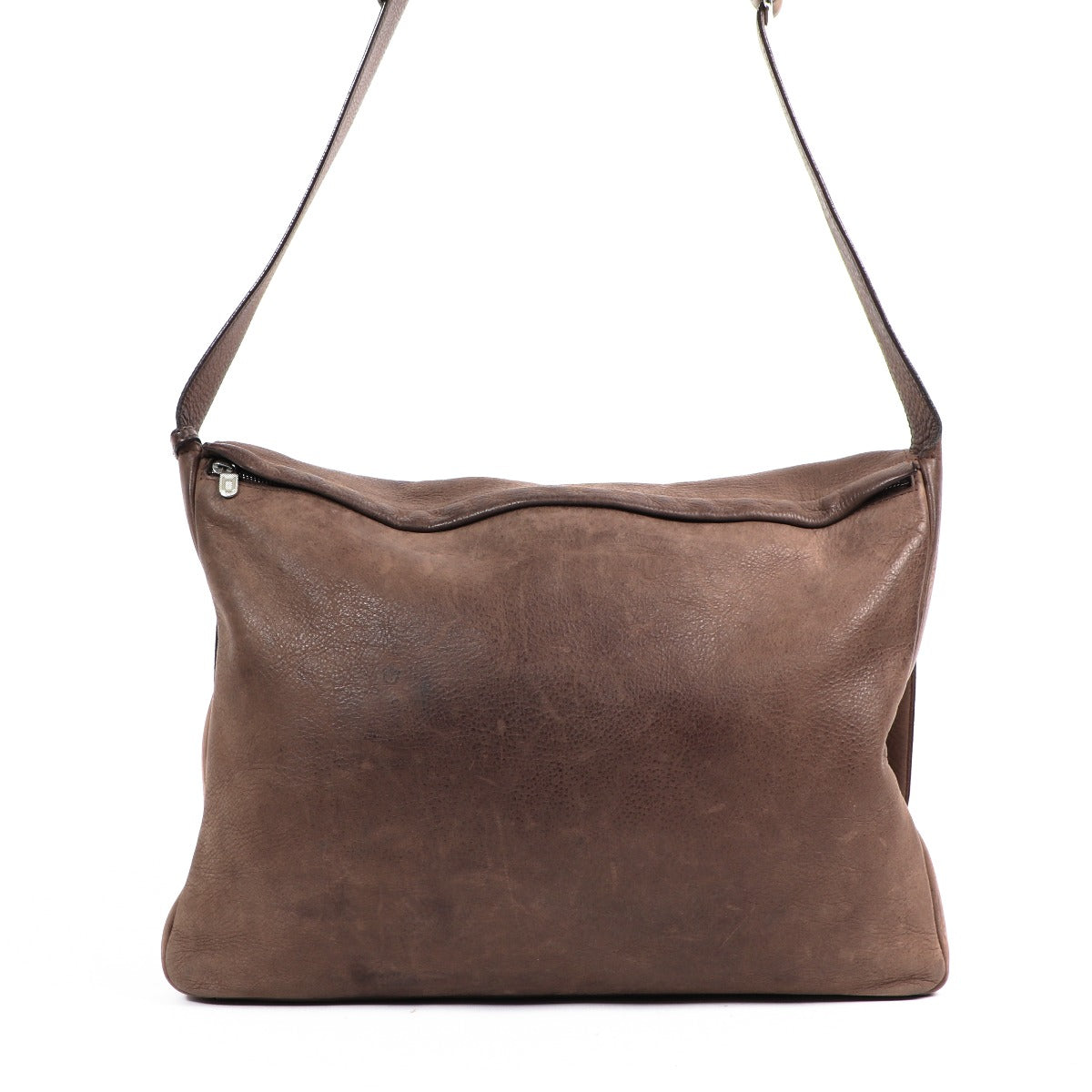 Delvaux Taupe Nubuck Student Messenger Bag