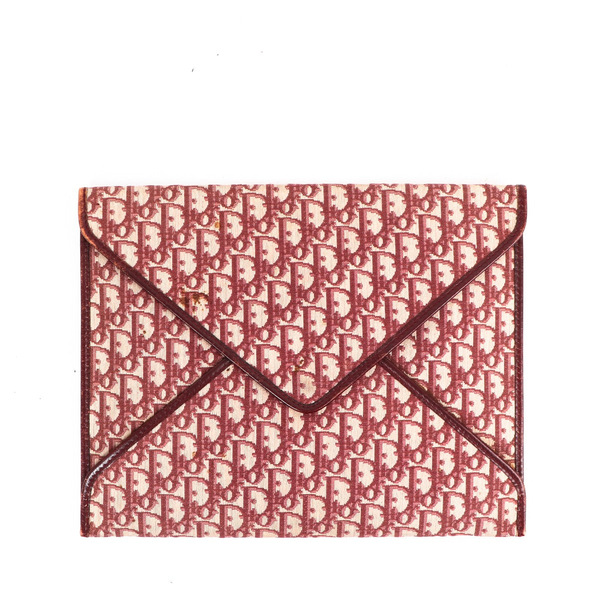 Christian Dior Oblique Burgundy Canvas Clutch