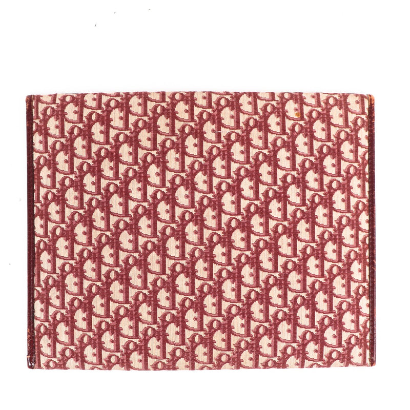 Christian Dior Oblique Burgundy Canvas Clutch