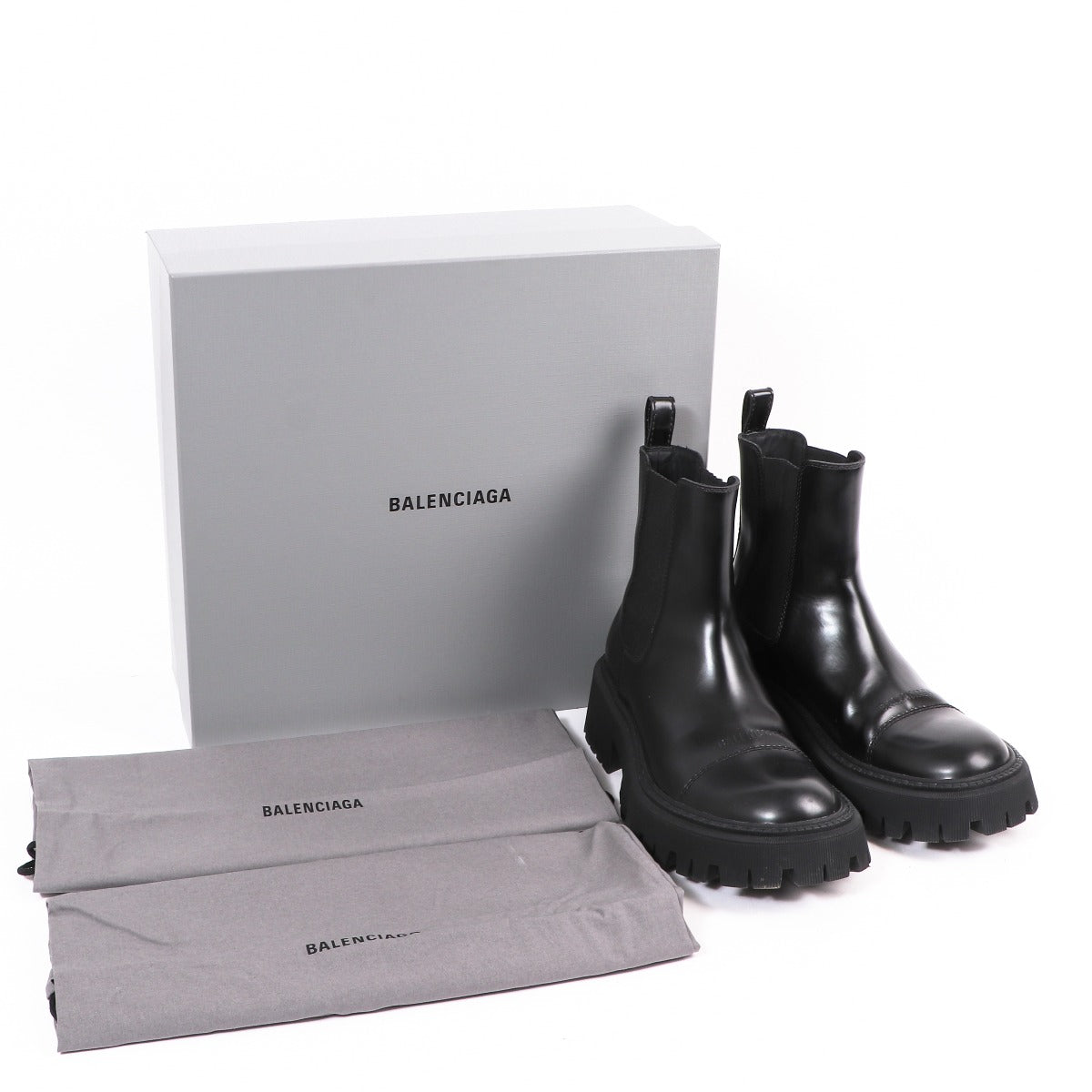 Balenciaga Tractor Leather Chelsea Boots