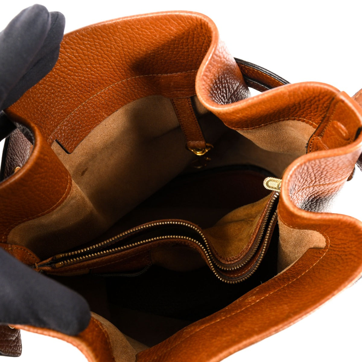 Delvaux Calicot Cognac Trotteur Bucket Bag
