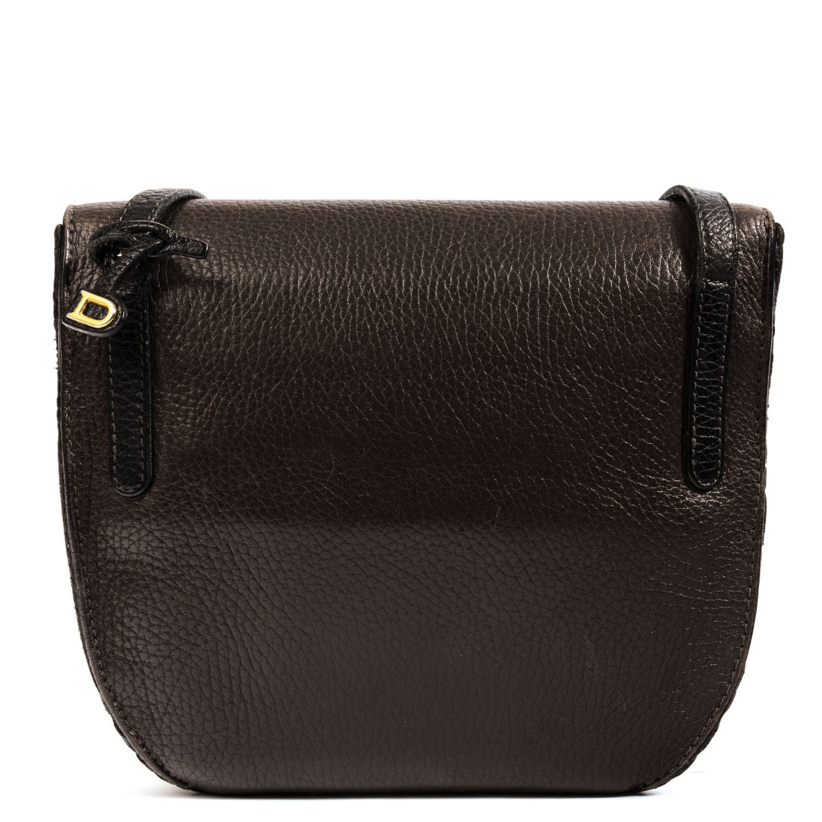 shop safe online at Labellov in Antwerp, brussels and Knokke this 100% authentic second hand Delvaux Listrac PM Café Toile de Cuir Crossbody Bag