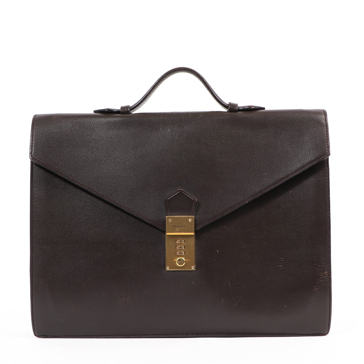 Delvaux Brown Leather Briefcase
