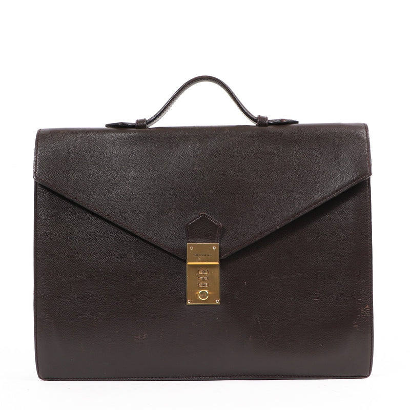 Delvaux Brown Leather Briefcase