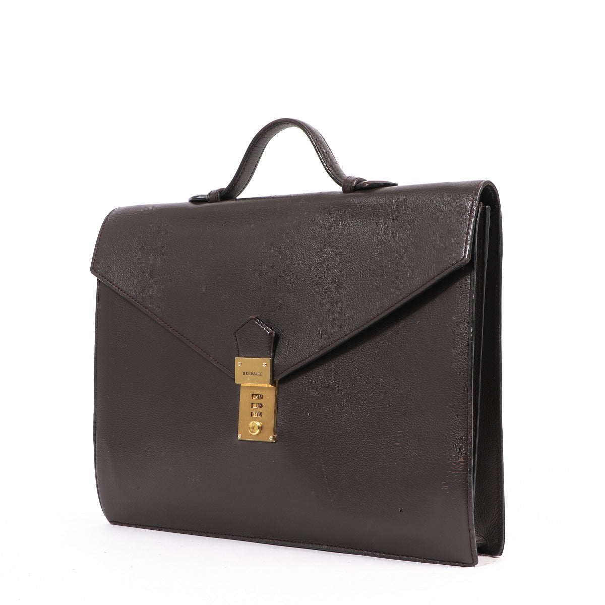 Delvaux Brown Leather Briefcase