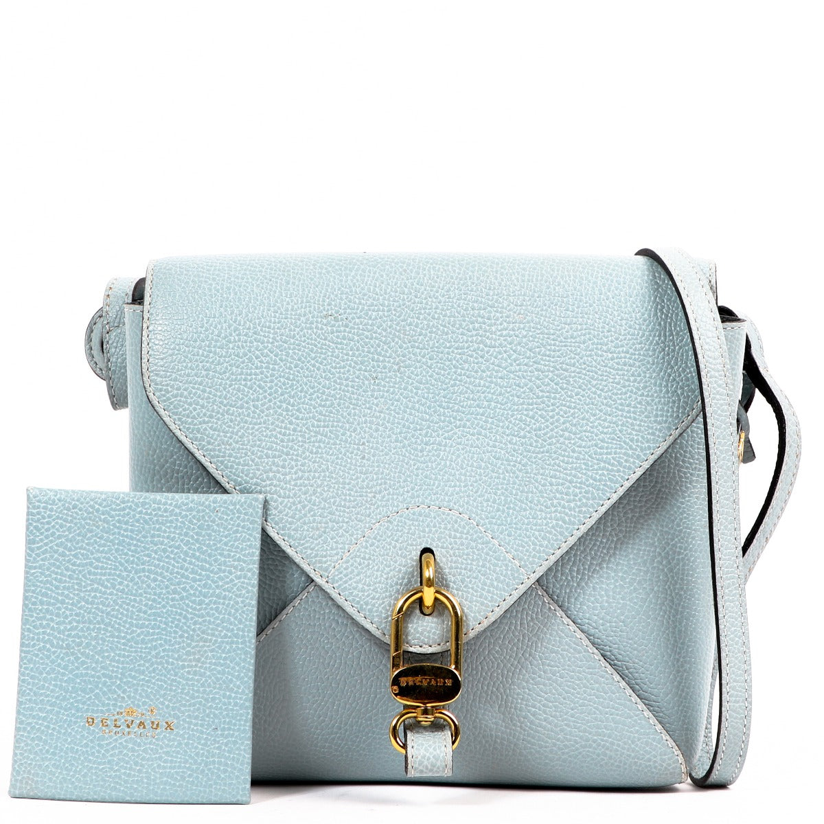 Delvaux Grelon PM Light Blue Leather Crossbody Bag