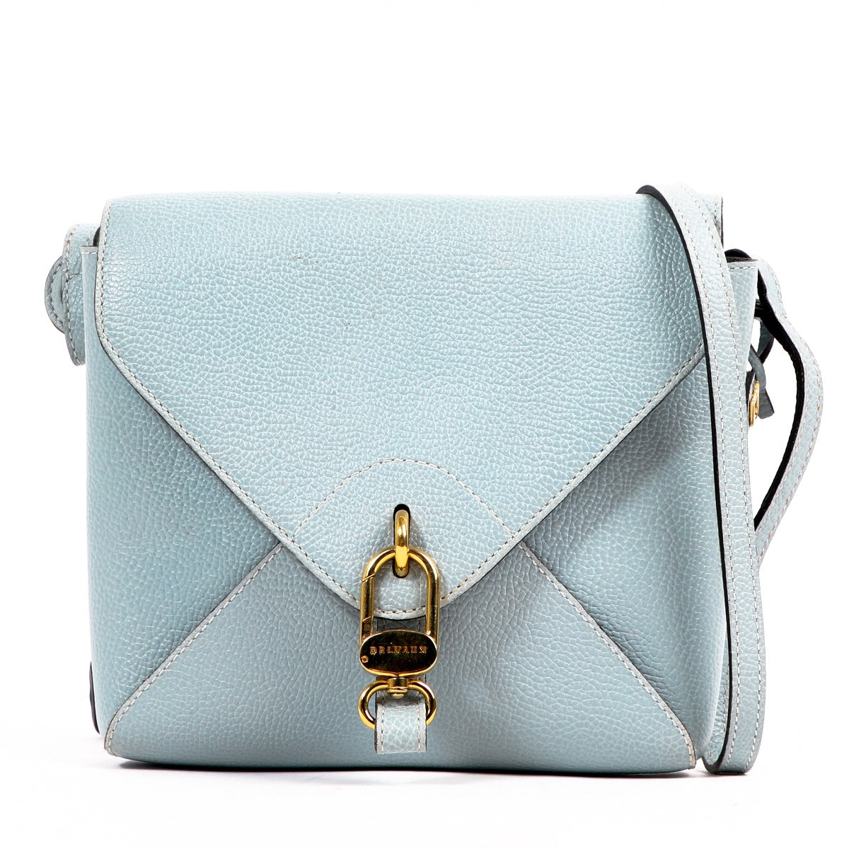 Delvaux Grelon PM Light Blue Leather Crossbody Bag