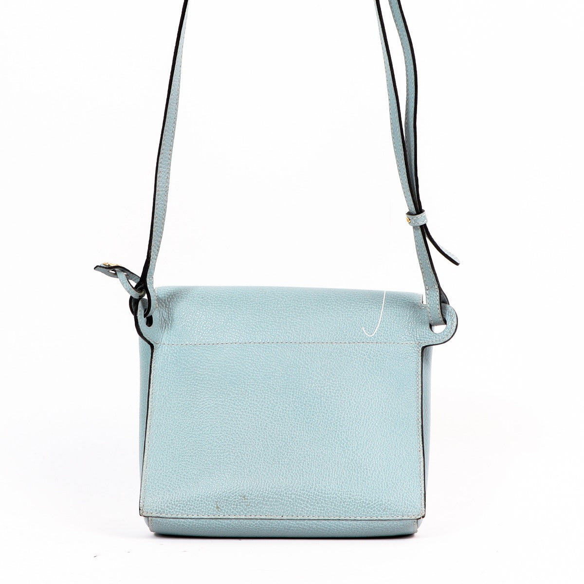 Sac bandoulière en cuir bleu clair Delvaux Grelon PM