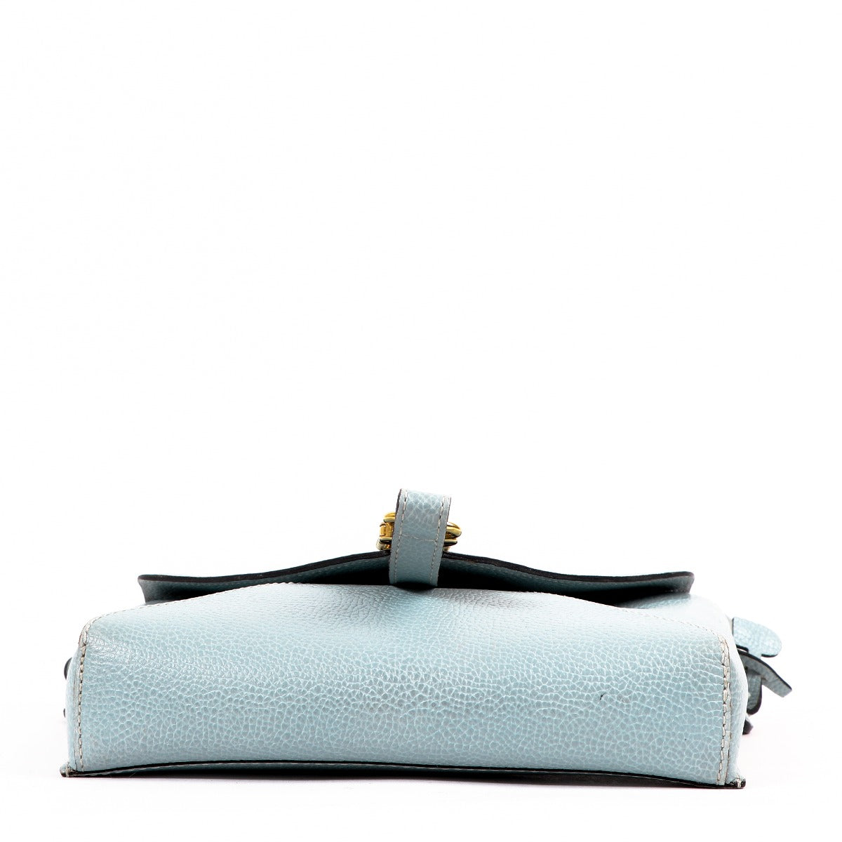 Sac bandoulière en cuir bleu clair Delvaux Grelon PM