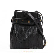 Shop safe online at Labellov in Antwerp this 100% authentic second hand Delvaux Black Toile De Cuir Calicot Crossbody Bag