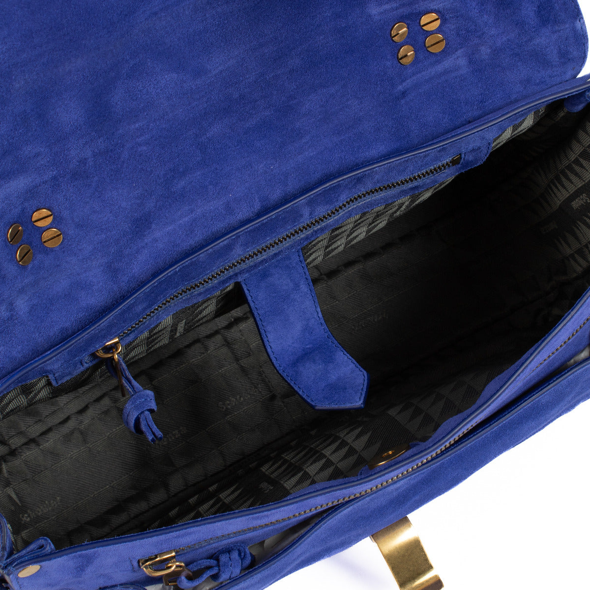 Proenza Schouler Blauwe Suède PS1 Satcheltas