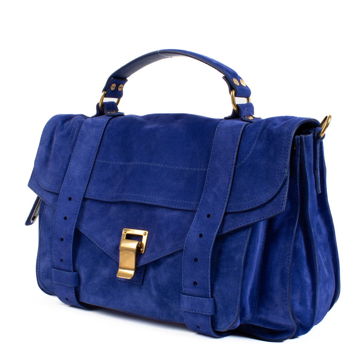 Proenza Schouler Blauwe Suède PS1 Satcheltas