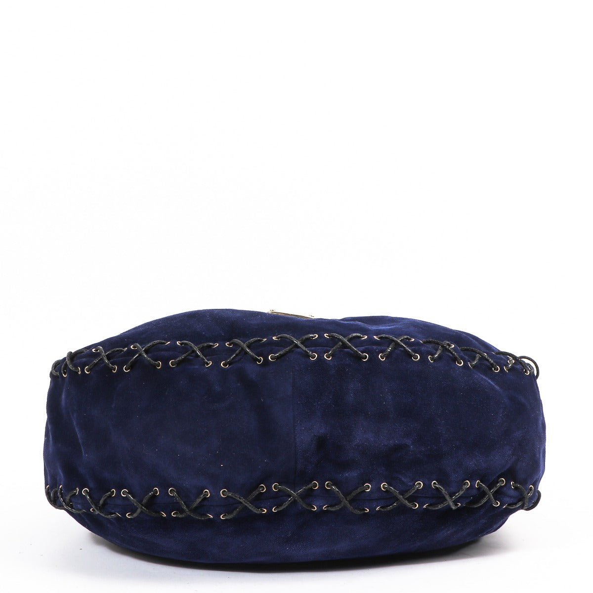 Sac porté épaule Jimmy Choo en daim bleu à lacets