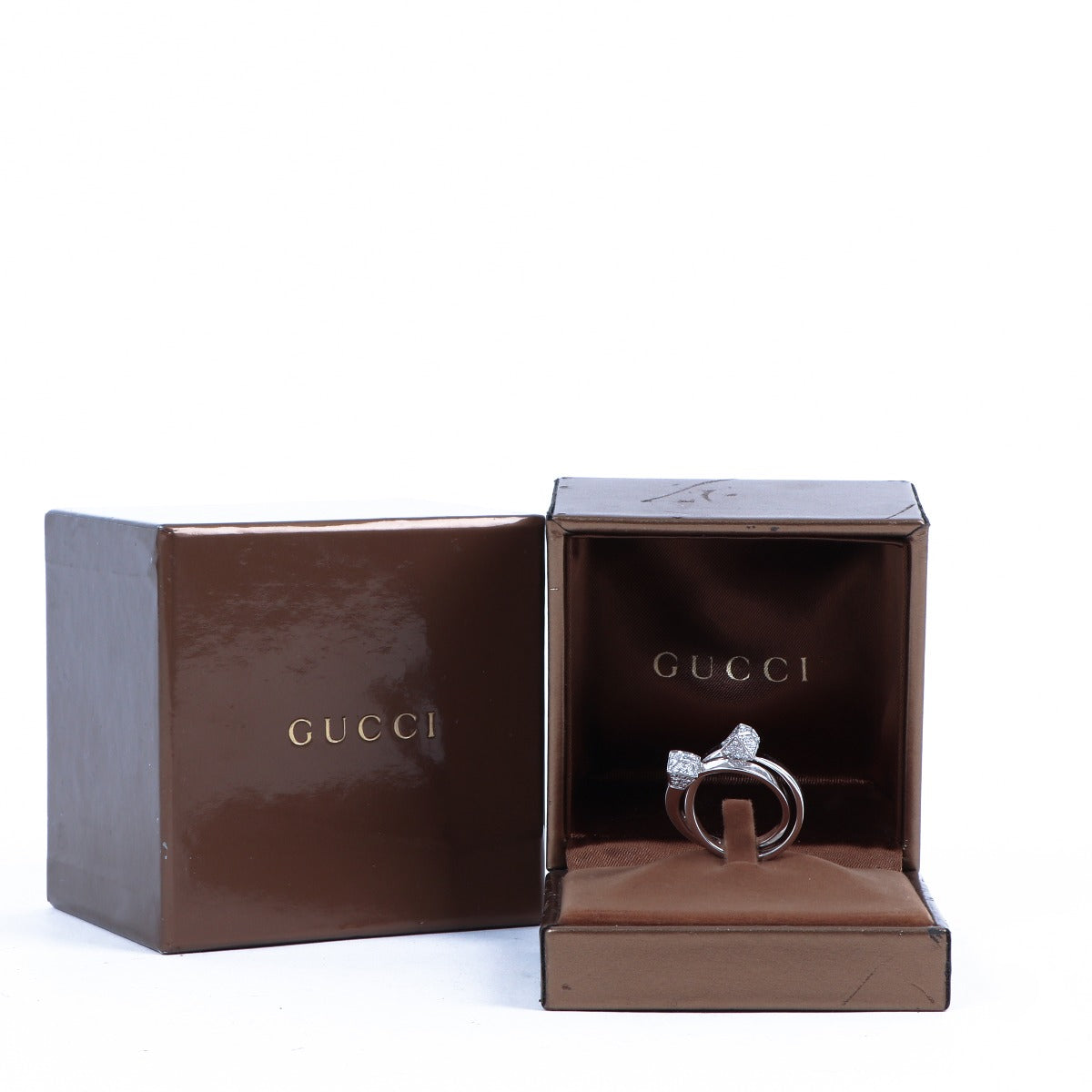 Gucci Diamonds 18K White Gold Double Ring