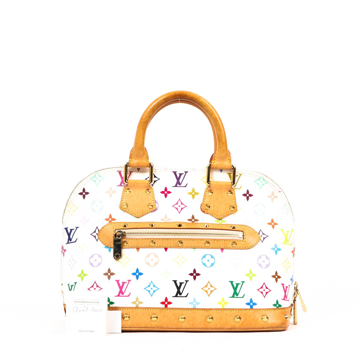 Buy an authentic second-hand Louis Vuitton Alma White Monogram Multicolor Takashi Murakami Top Handle Bag