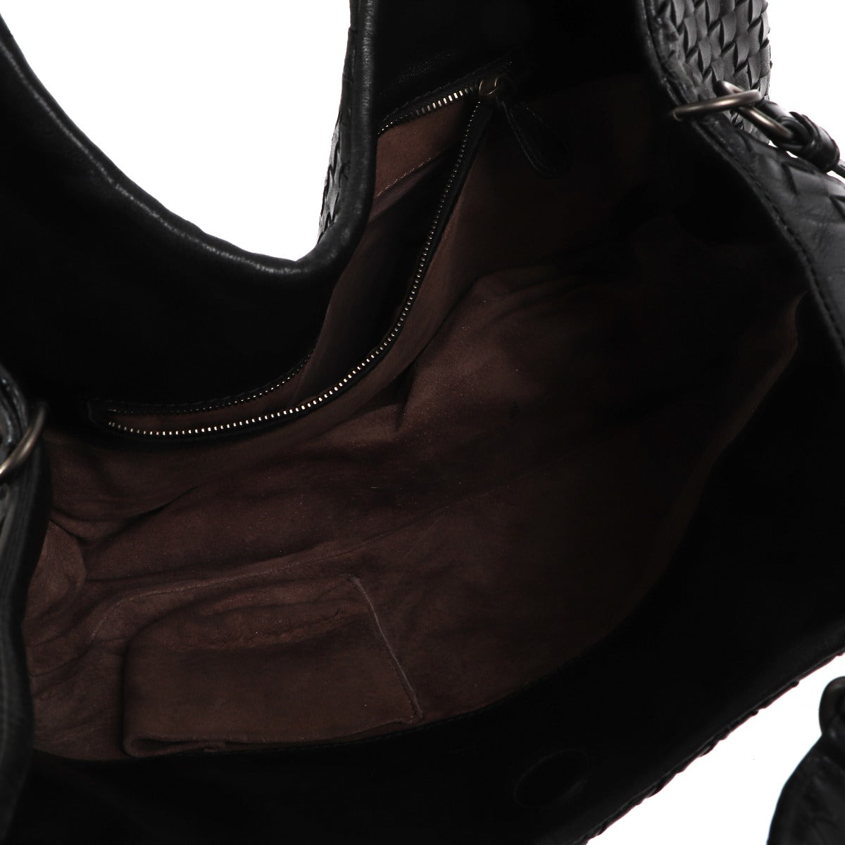 Bottega Veneta Black Campano en Intrecciato Shoulder Bag