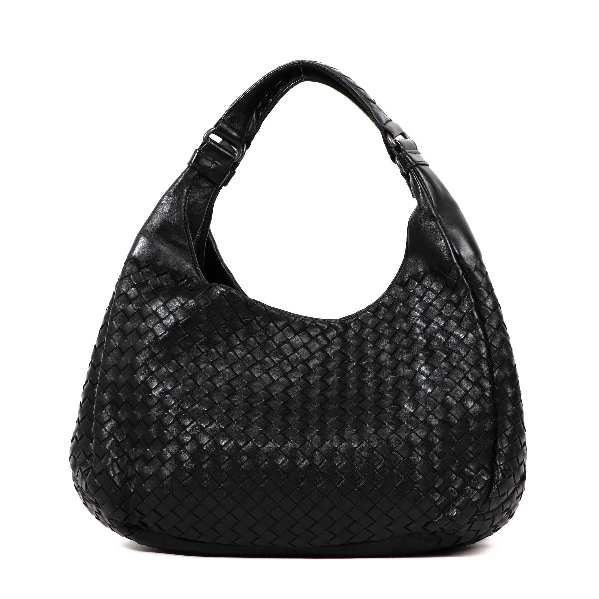 Bottega Veneta Black Campano en Intrecciato Shoulder Bag