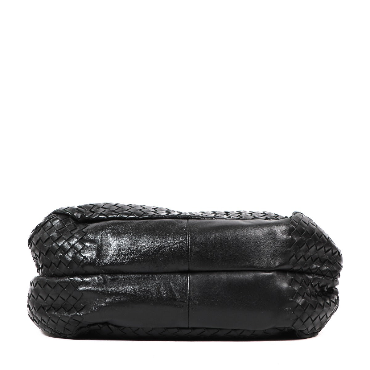 Bottega Veneta Black Campano en Intrecciato Shoulder Bag