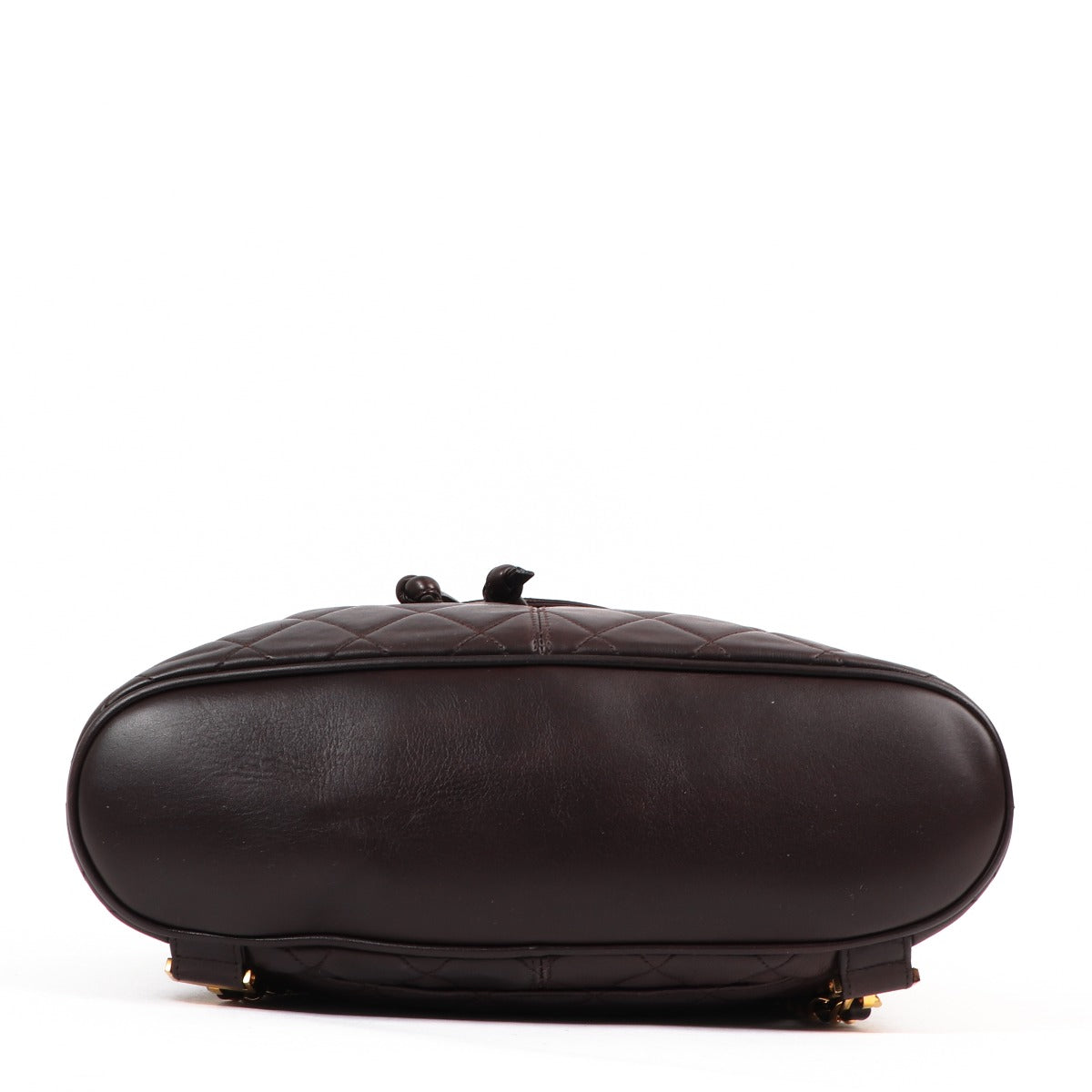 Chanel Vintage Bruin Doorgestikt Lamsleer CC Rugzak