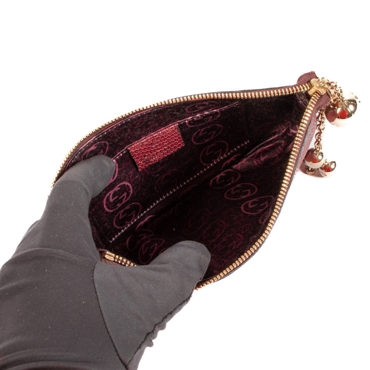 authentic second hand Gucci Burgundy Lizard Clutch on Labellov.com