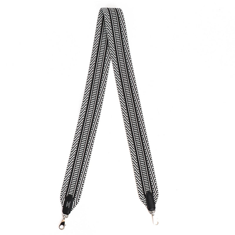 Hermès Black White Sangle Cavale & Swift Bag Strap