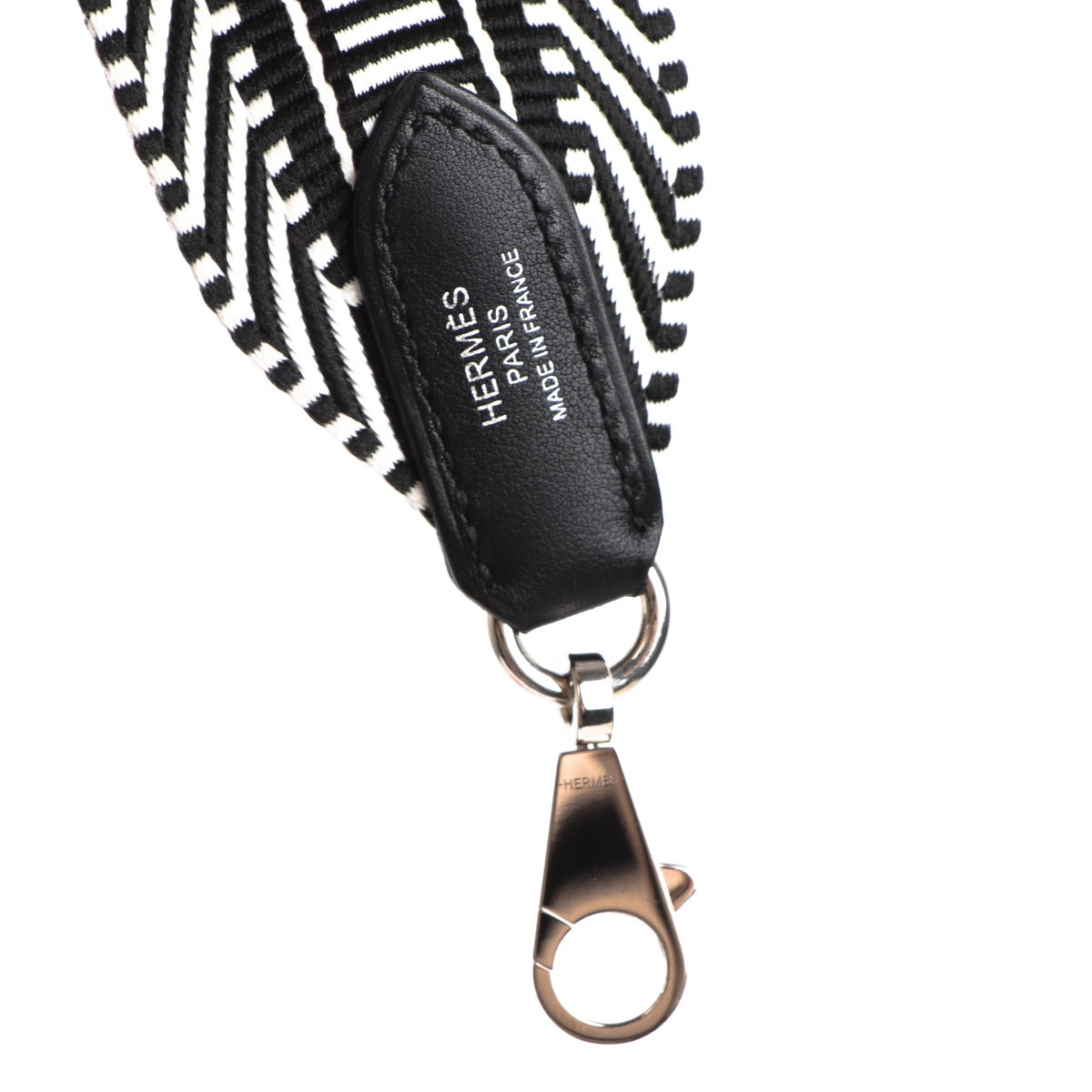 Hermès Black White Sangle Cavale & Swift Bag Strap