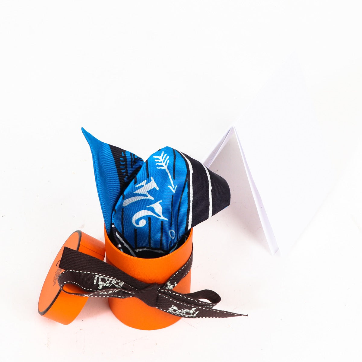 Hermès Blauwe Zijden Jeu De Soie Twilly Sjaal