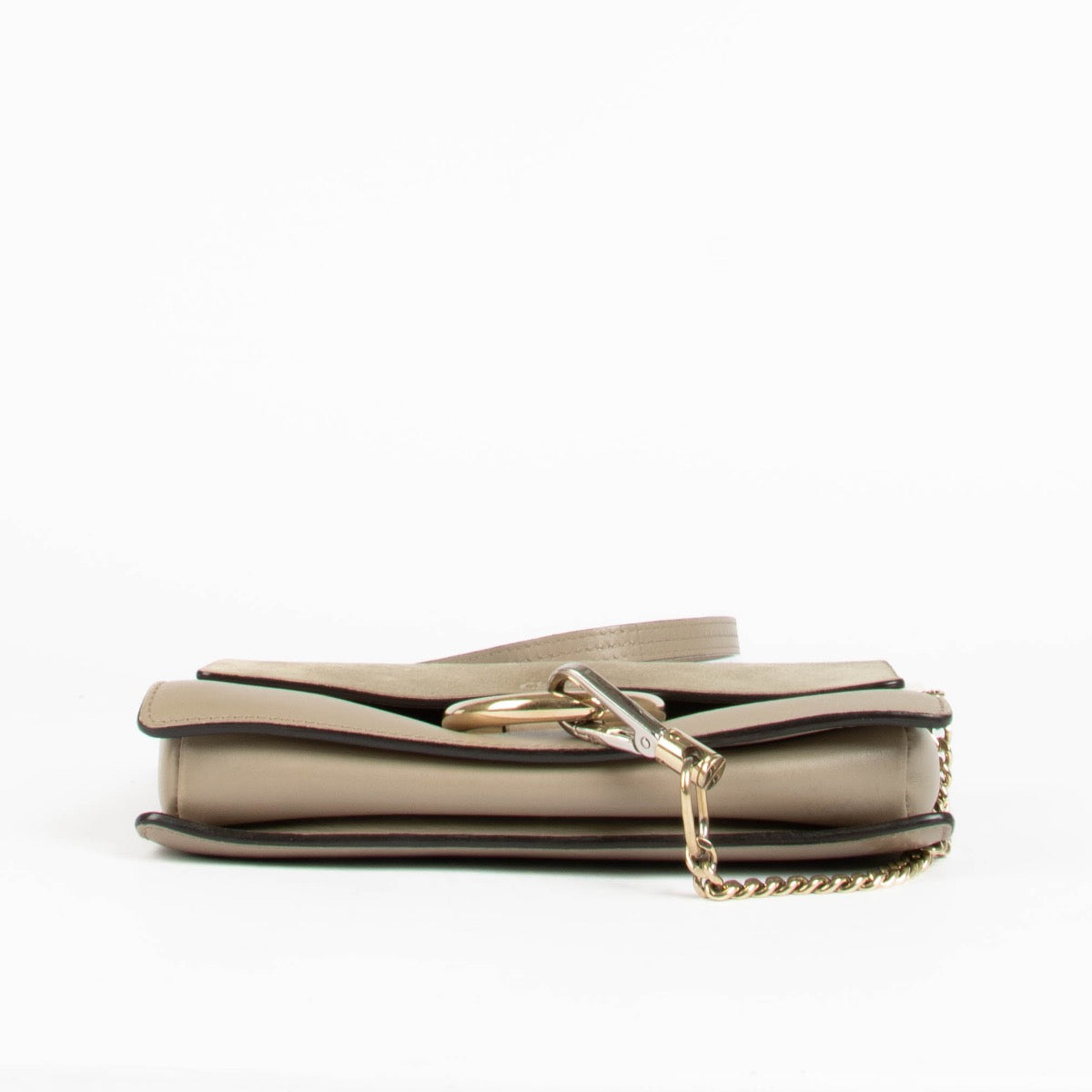 Authentic pre-loved Chloé Beige Suede Small Faye Crossbody Bag on Labellov.com
