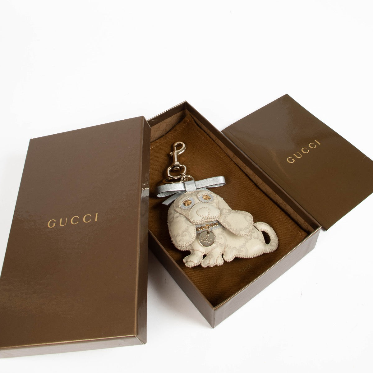 Authentic pre-loved Gucci Grey Guccissima Sam Bag Charm on Labellov.com