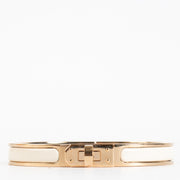 authentic preloved Hermès Crème/Rose Gold Mini Clic Kelly Bracelet - size GM on Labellov.com