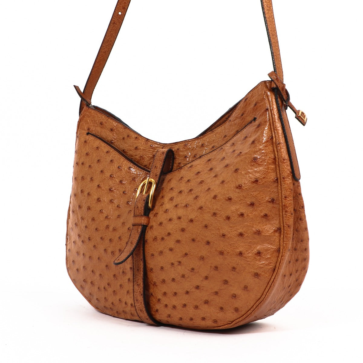 Delvaux Camel Vintage Struisvogel Schoudertas