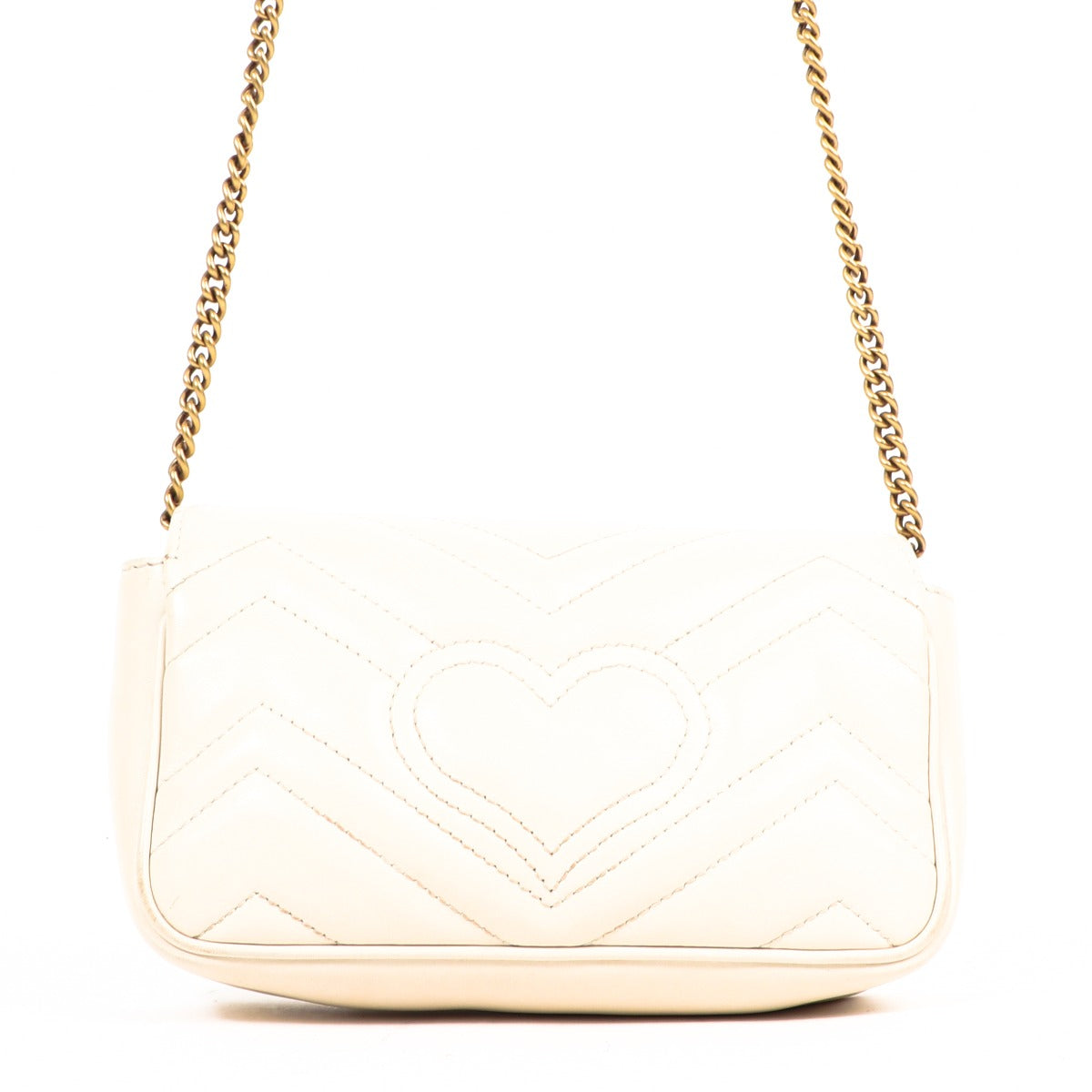 Gucci Wit GG Marmont Super Mini Crossbody Tas