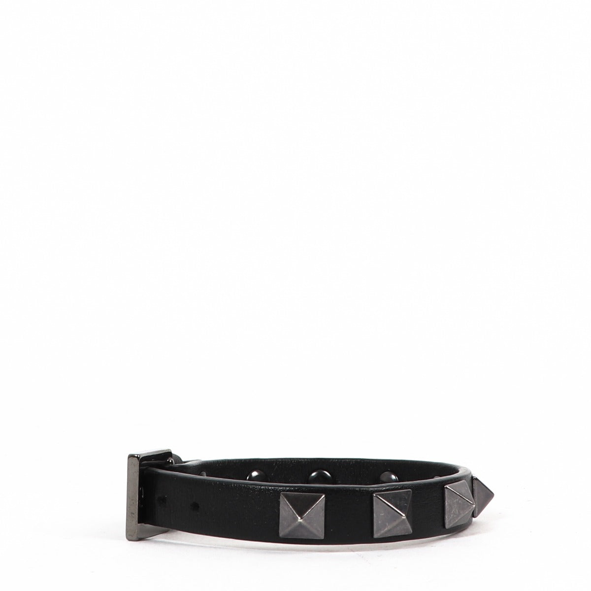Valentino Garavani Zwarte Leren Armband met Studs