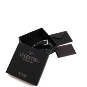 Valentino Black Studded Leather Bracelet