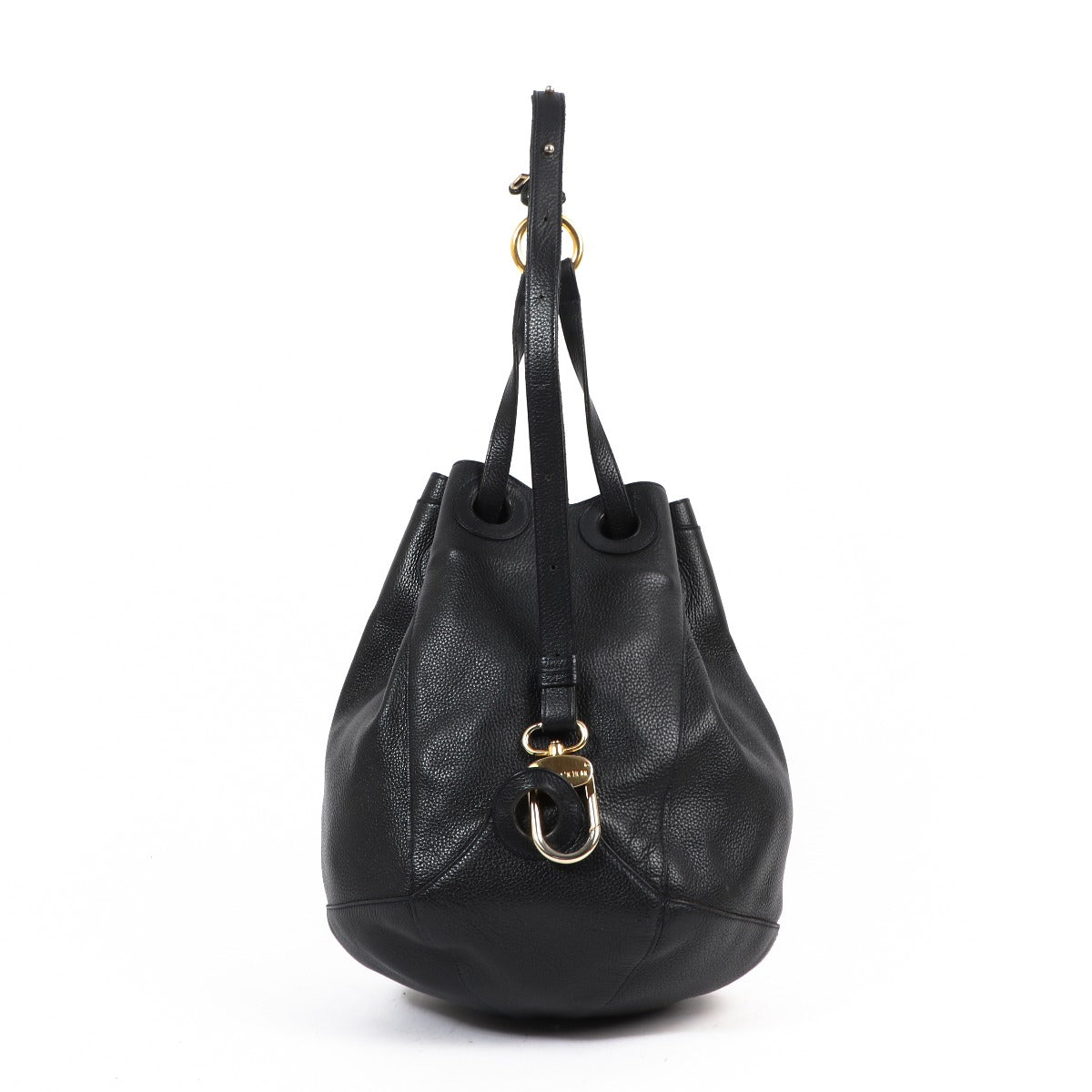 Sac seau en cuir bleu vintage Delvaux Olivier