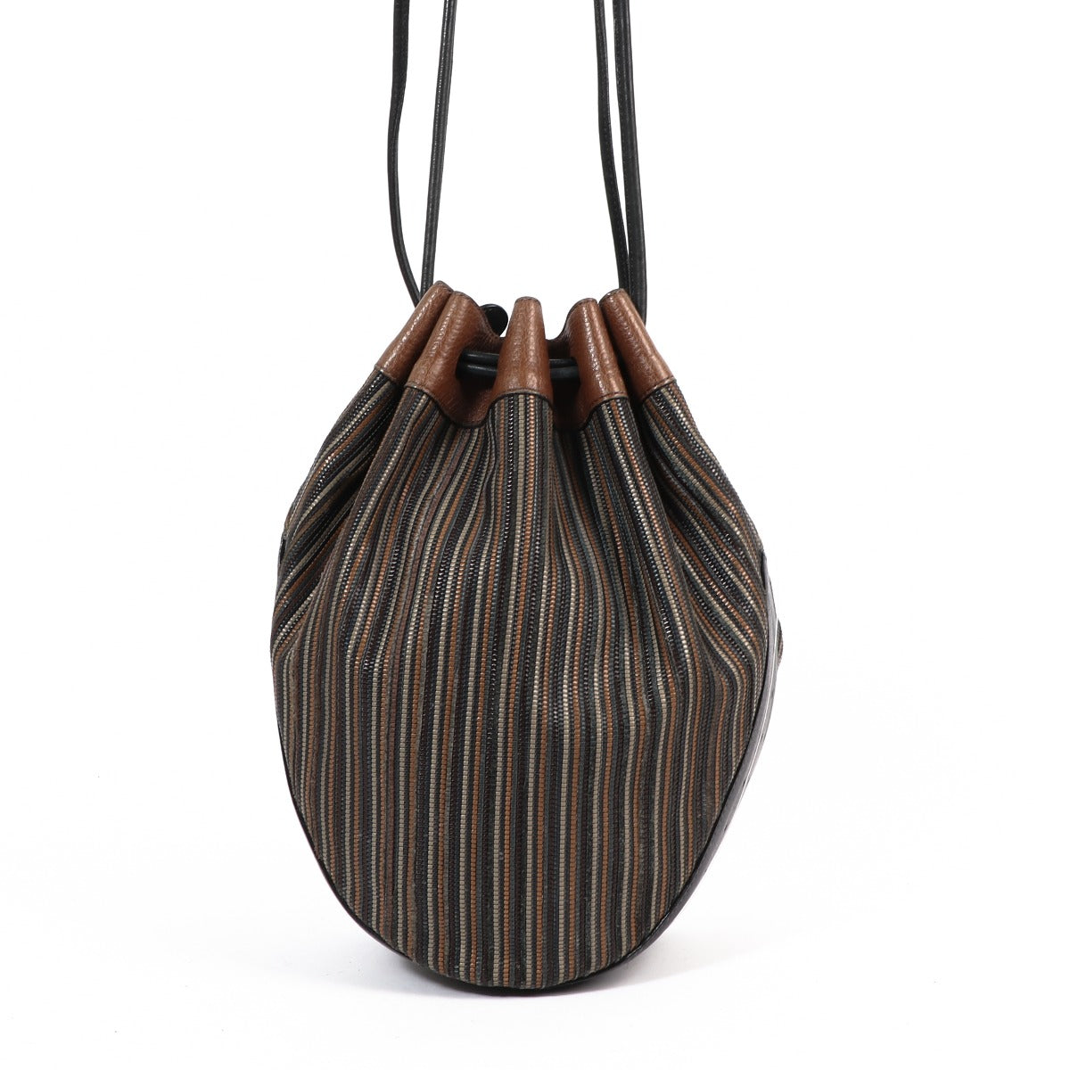 Delvaux Tabarin MM Multicolor Toile De Cuir Bucket Bag