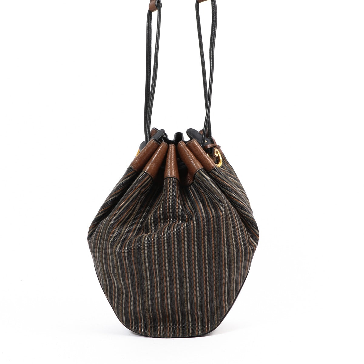 Delvaux Tabarin MM Multicolor Toile De Cuir Bucket Bag